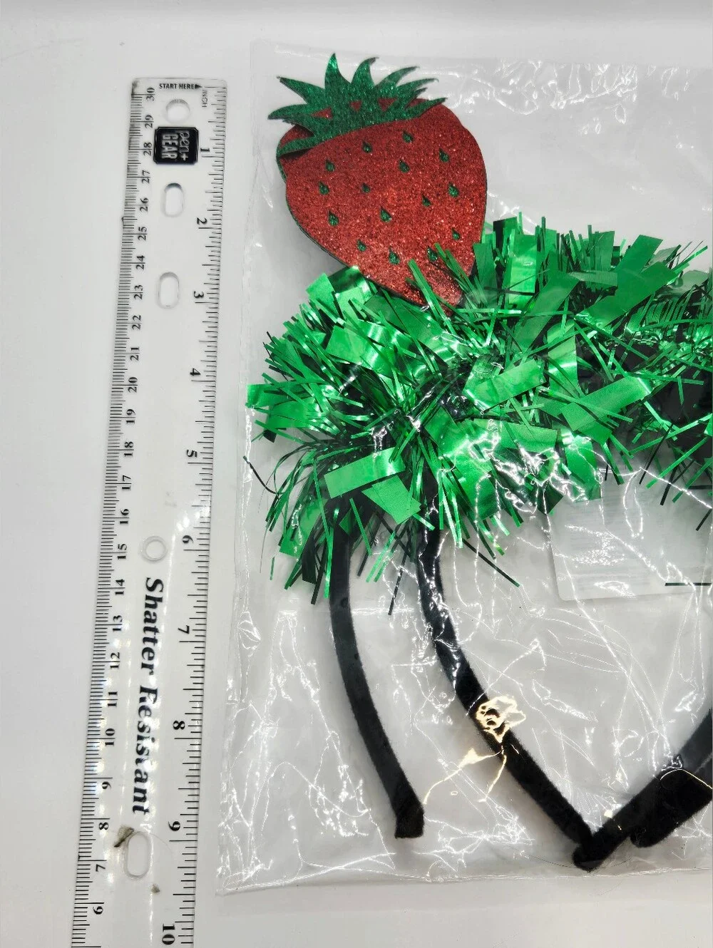 Set of 2 new strawberry-themed party headbands featuring glitter red strawberrie